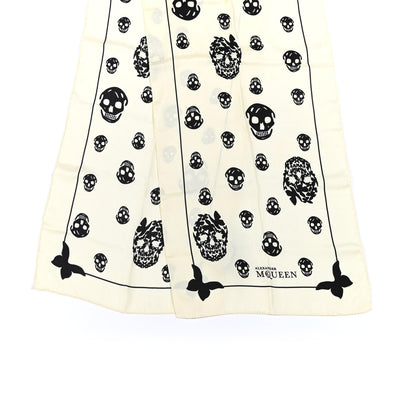 Alexander McQueen Silk Butterfly Skull Scarf Ivory 4 of 4