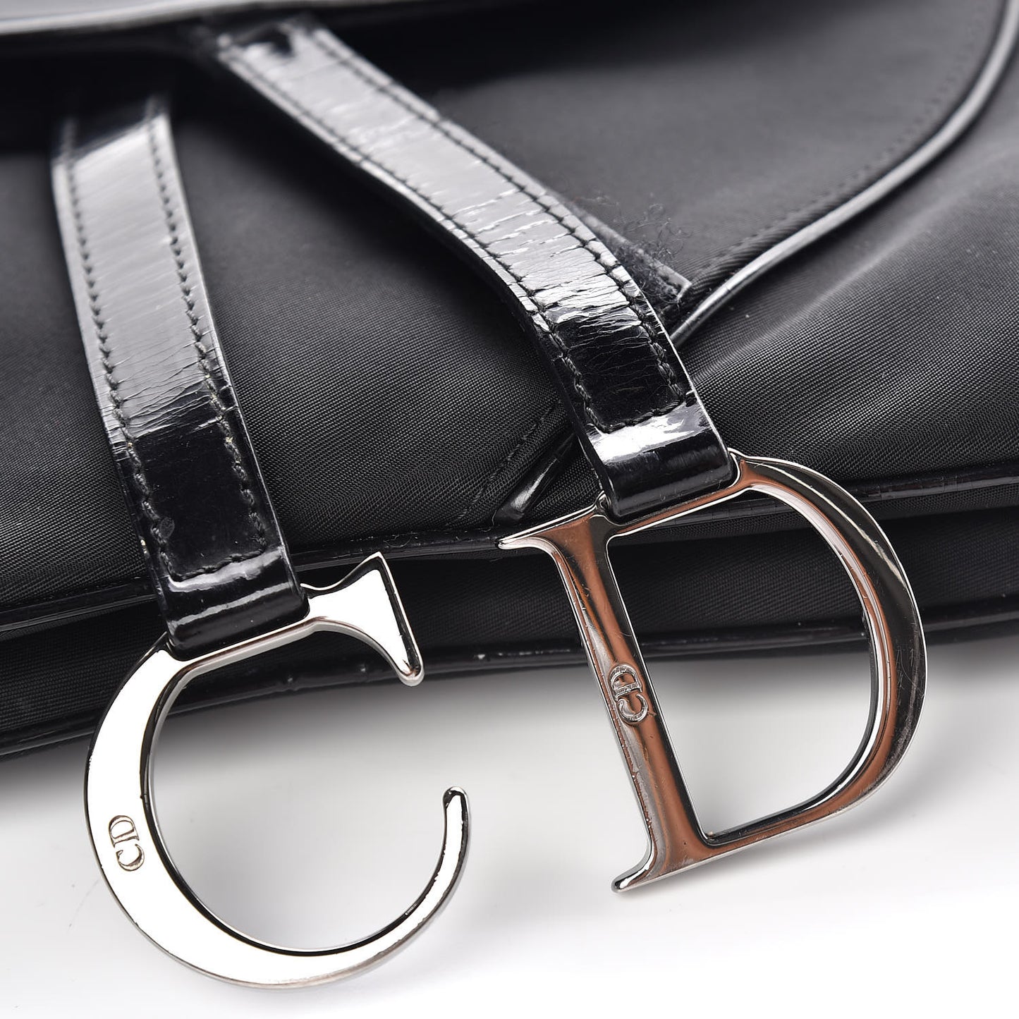 Nylon Double Saddle Bag Black