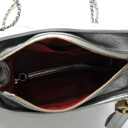 Chanel Metallic Aged Calfskin Quilted Small Gabrielle Hobo Silver 5 of 7