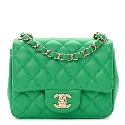 Chanel Lambskin Quilted Mini Square Flap Green 1 of 10