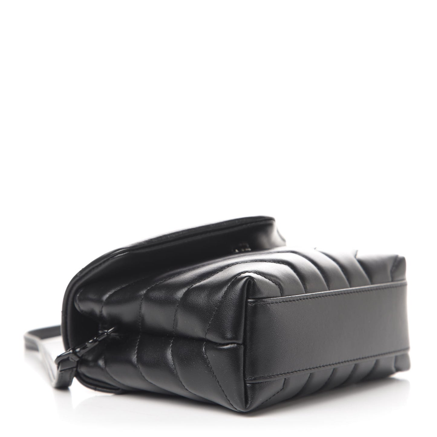 Calfskin Y Quilted Monogram Toy Loulou Crossbody Bag Black