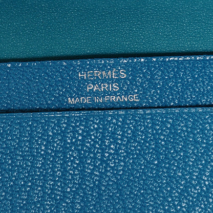 Hermes Chevre Mysore Mini Bearn Wallet Bleu Azteque 6 of 6