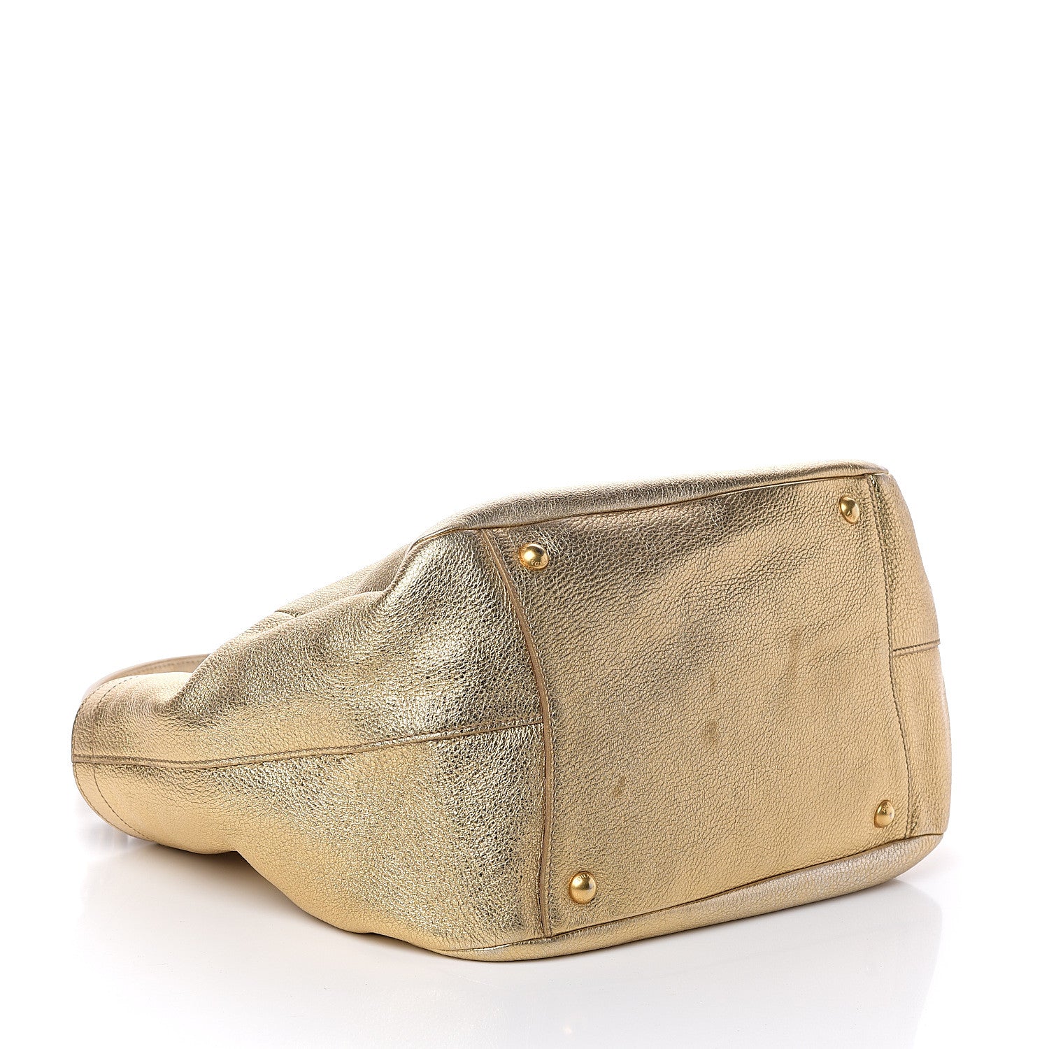 Prada Metallic Vitello Daino Side Pocket Hobo Platino 3 of 8
