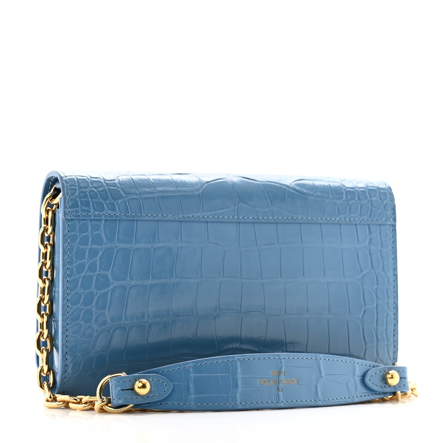 Louis Vuitton Crocodile Twist Chain Wallet Bleuet 3 of 10