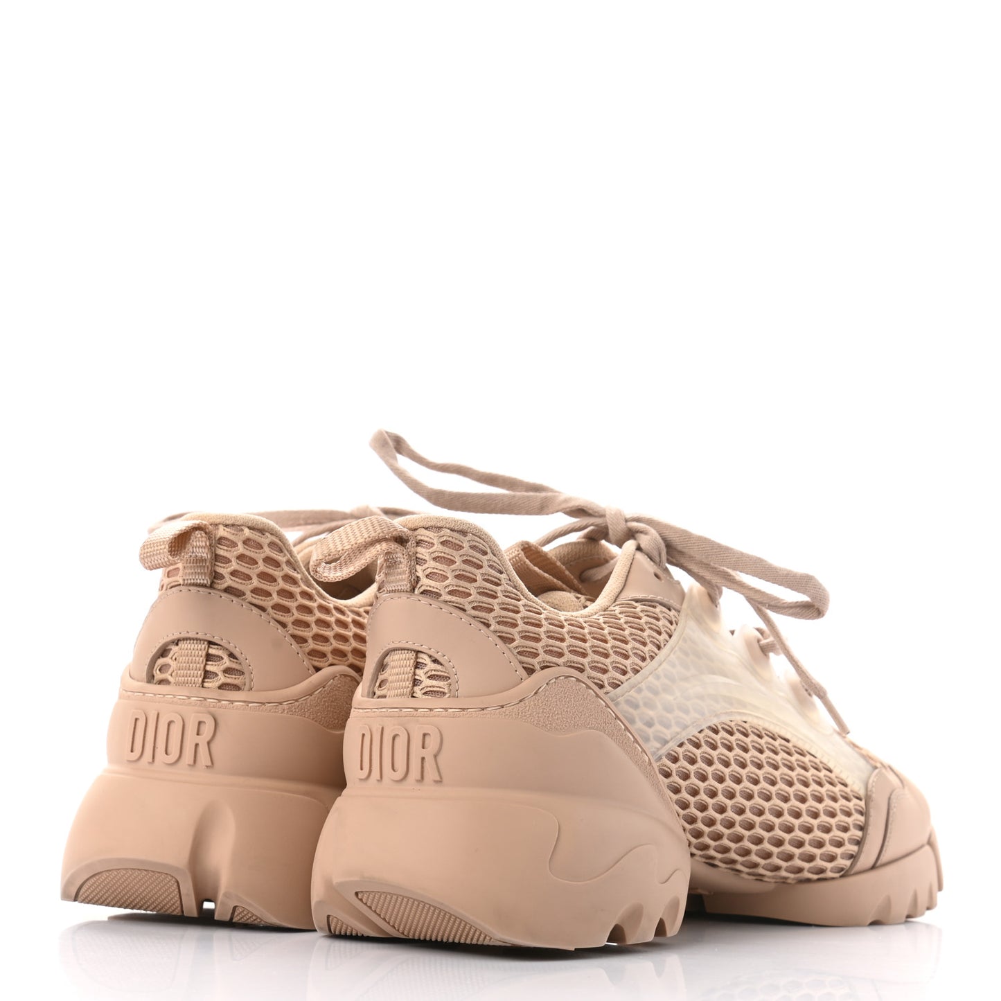 Resille Calfskin D-Connect Sneakers 38.5 Nude