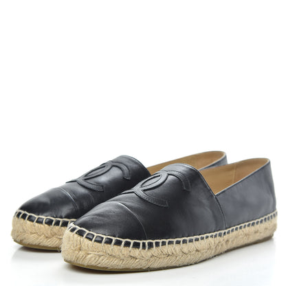 Chanel Lambskin CC Espadrilles 37 Black 3 of 9