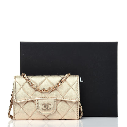 Chanel Metallic Lambskin Quilted Flap Chain Waist Bag Gold 15 of 15
