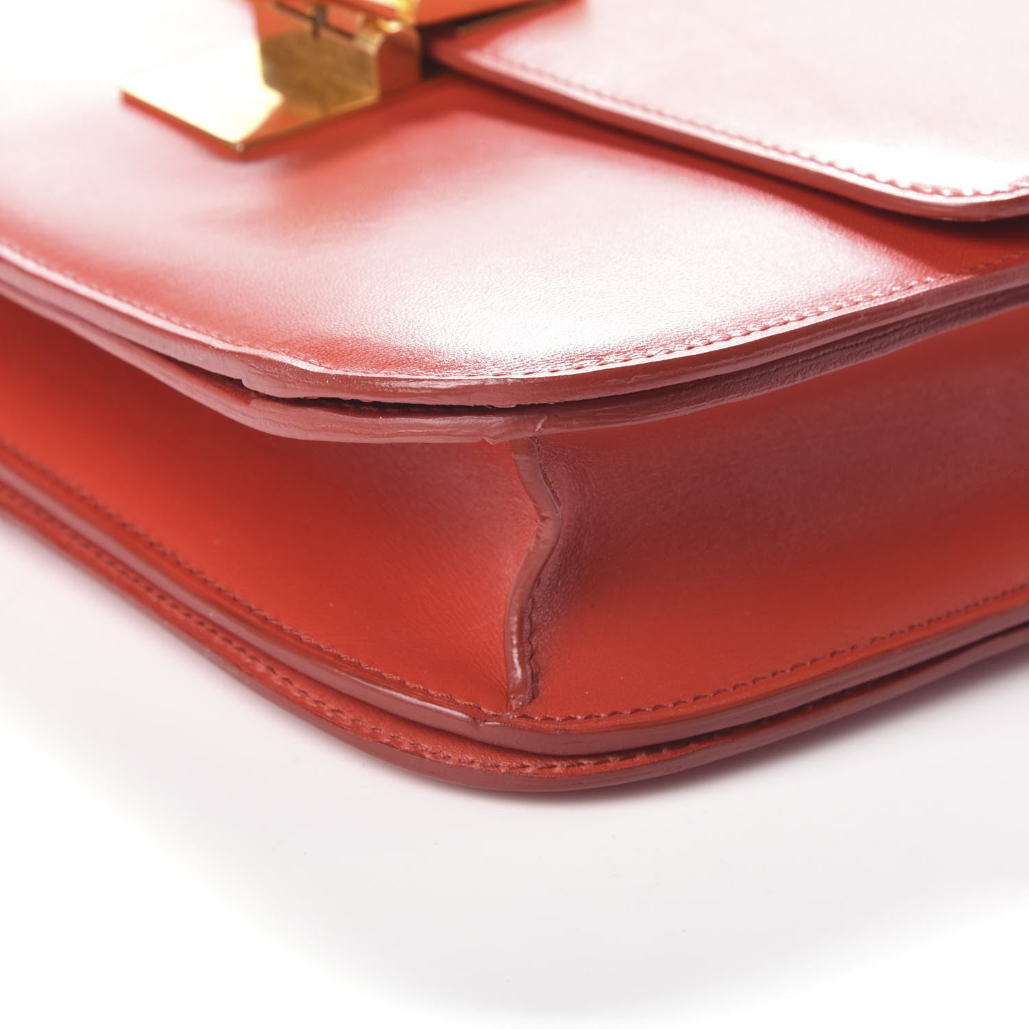 Celine Box Calfskin Medium Classic Box Flap Bag Red 8 of 8