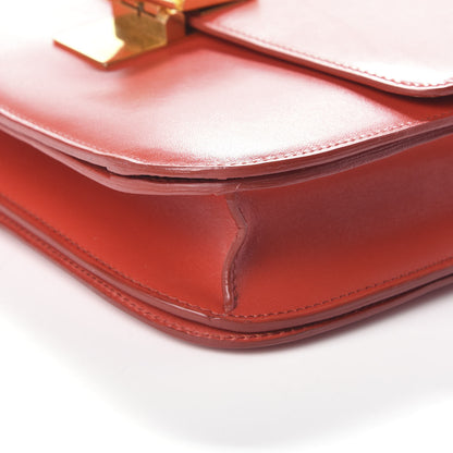 Celine Box Calfskin Medium Classic Box Flap Bag Red 8 of 8