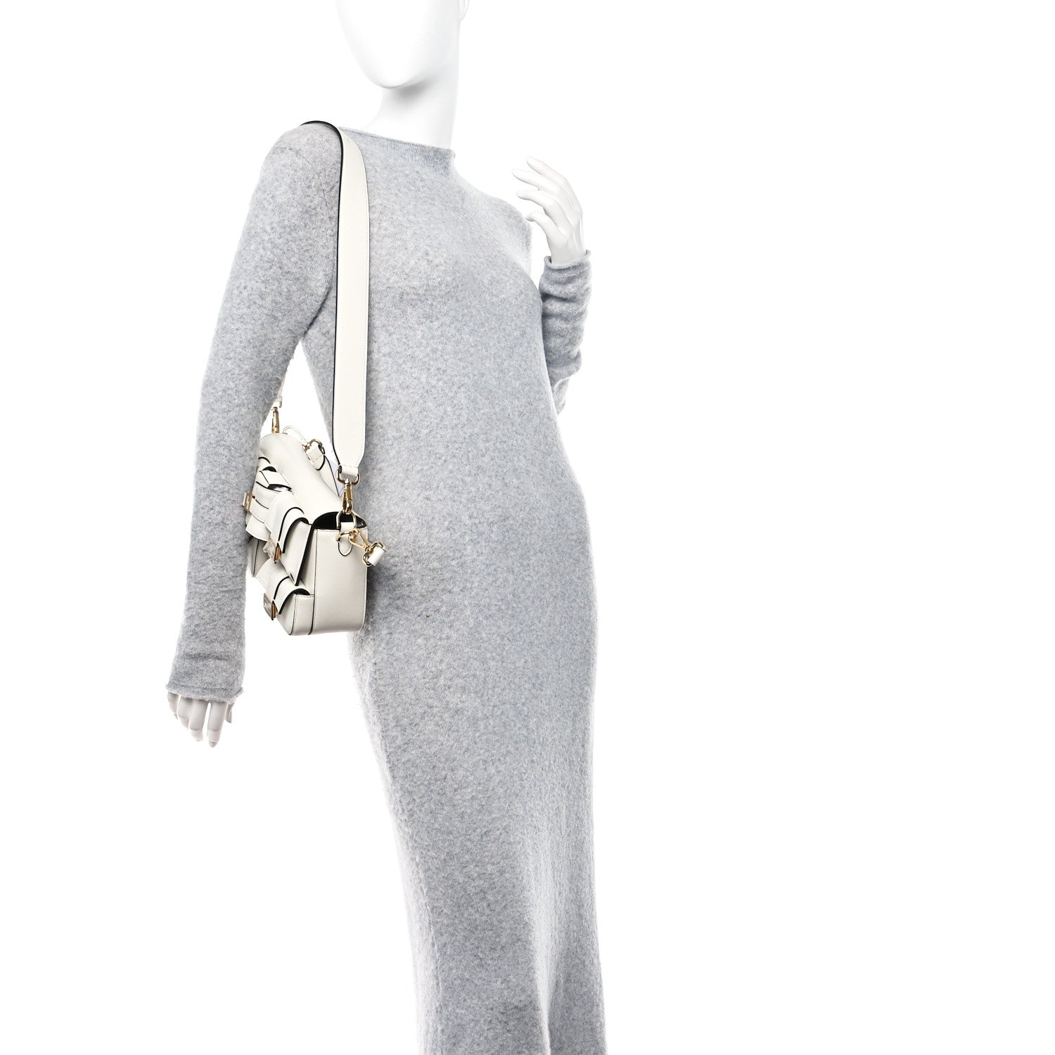 Fendi Shiny Nappa Multipocket Baguette White Ice 2 of 11