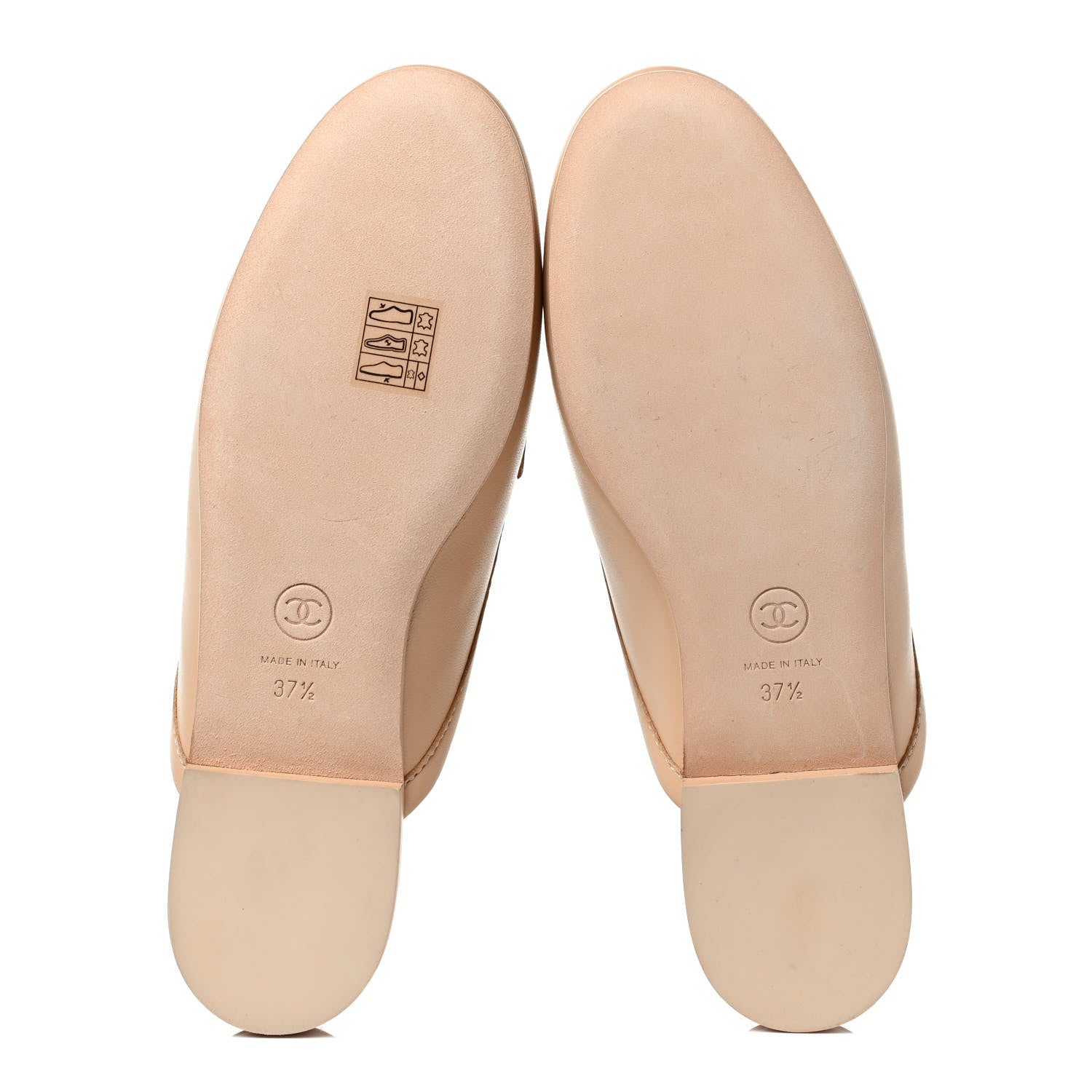 Chanel Lambskin Pearl CC Mules 37.5 Beige 6 of 8