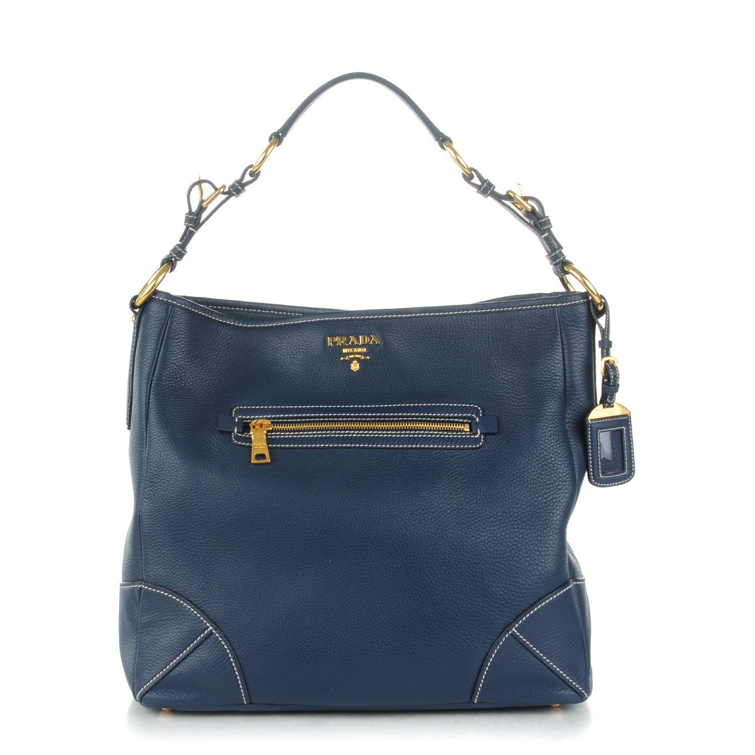Prada Vitello Daino Hobo Bleuette 1 of 8