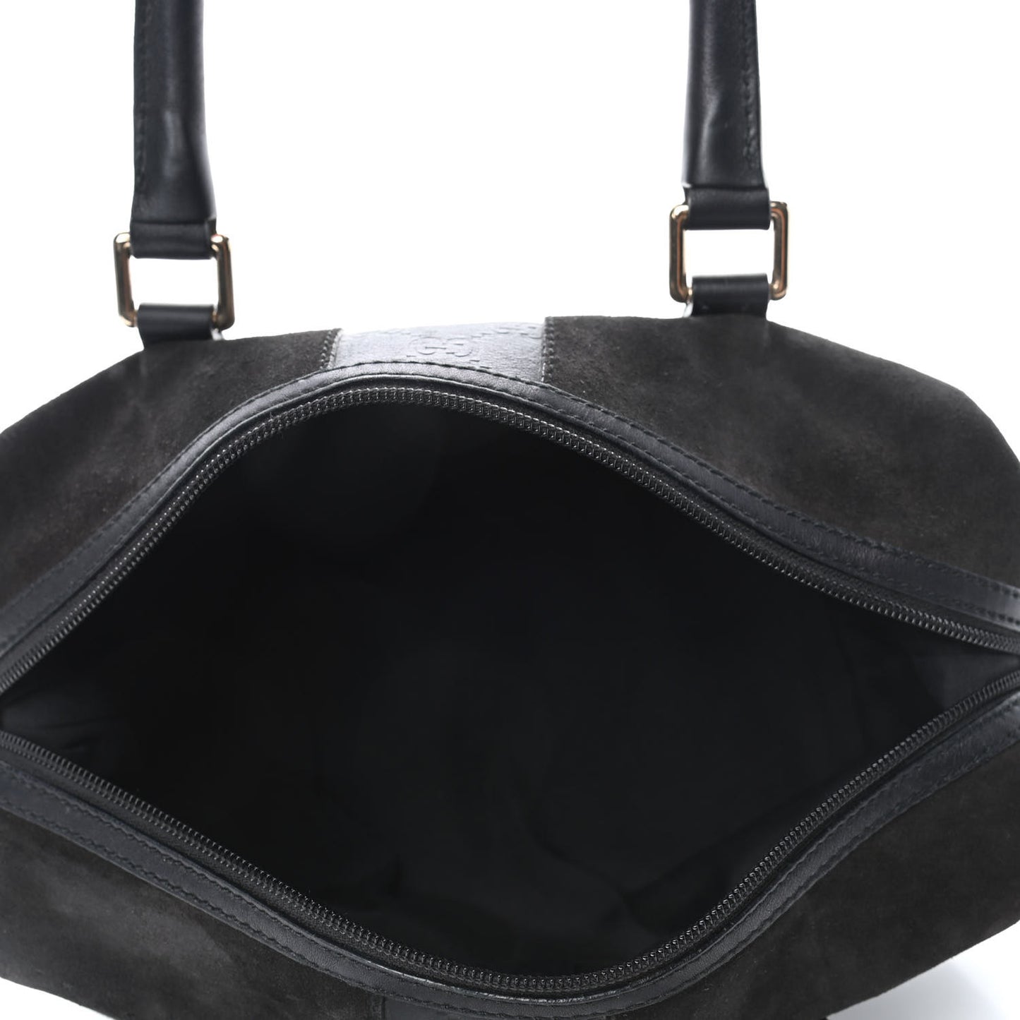 Suede Guccissima Small Boston Black