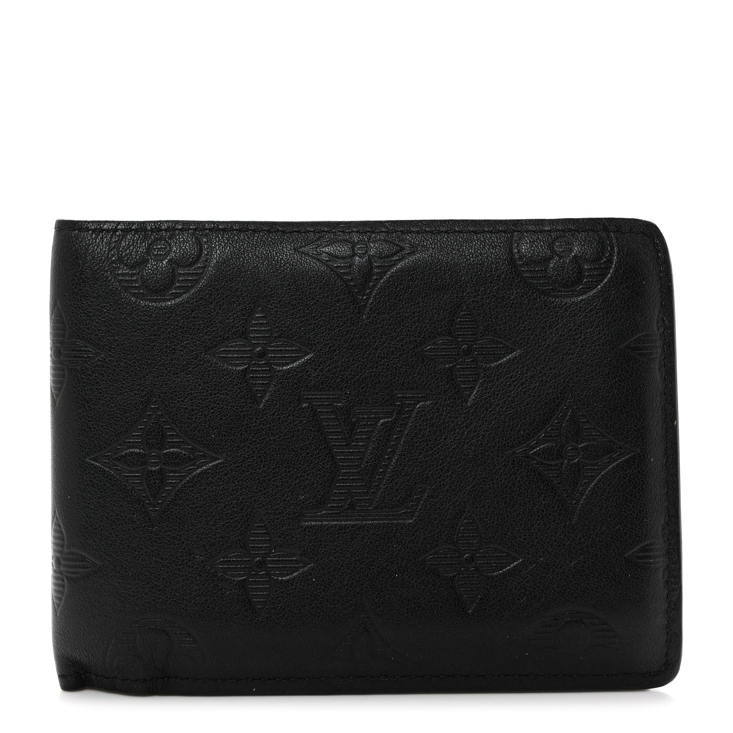 Louis Vuitton Calfskin Monogram Shadow Multiple Wallet Black 1 of 8