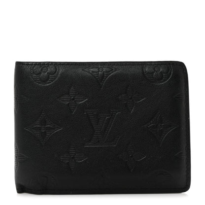 Louis Vuitton Calfskin Monogram Shadow Multiple Wallet Black 1 of 8