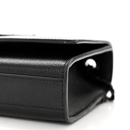 Saint Laurent Grain De Poudre Small Monogram Monochrome Kate Satchel Black 10 of 10