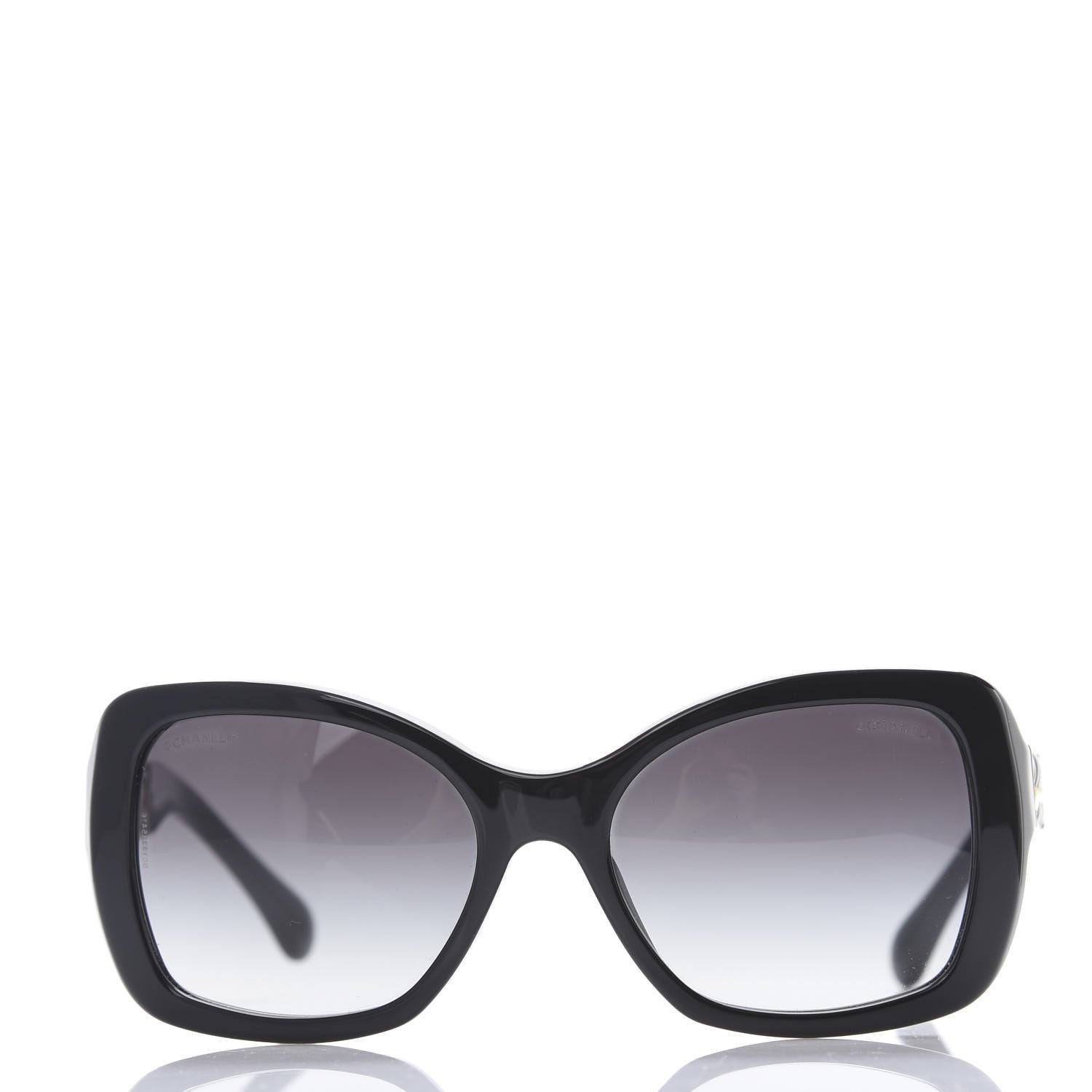 Chanel Acetate Metal Chain Square Sunglasses 5305 Black 2 of 8