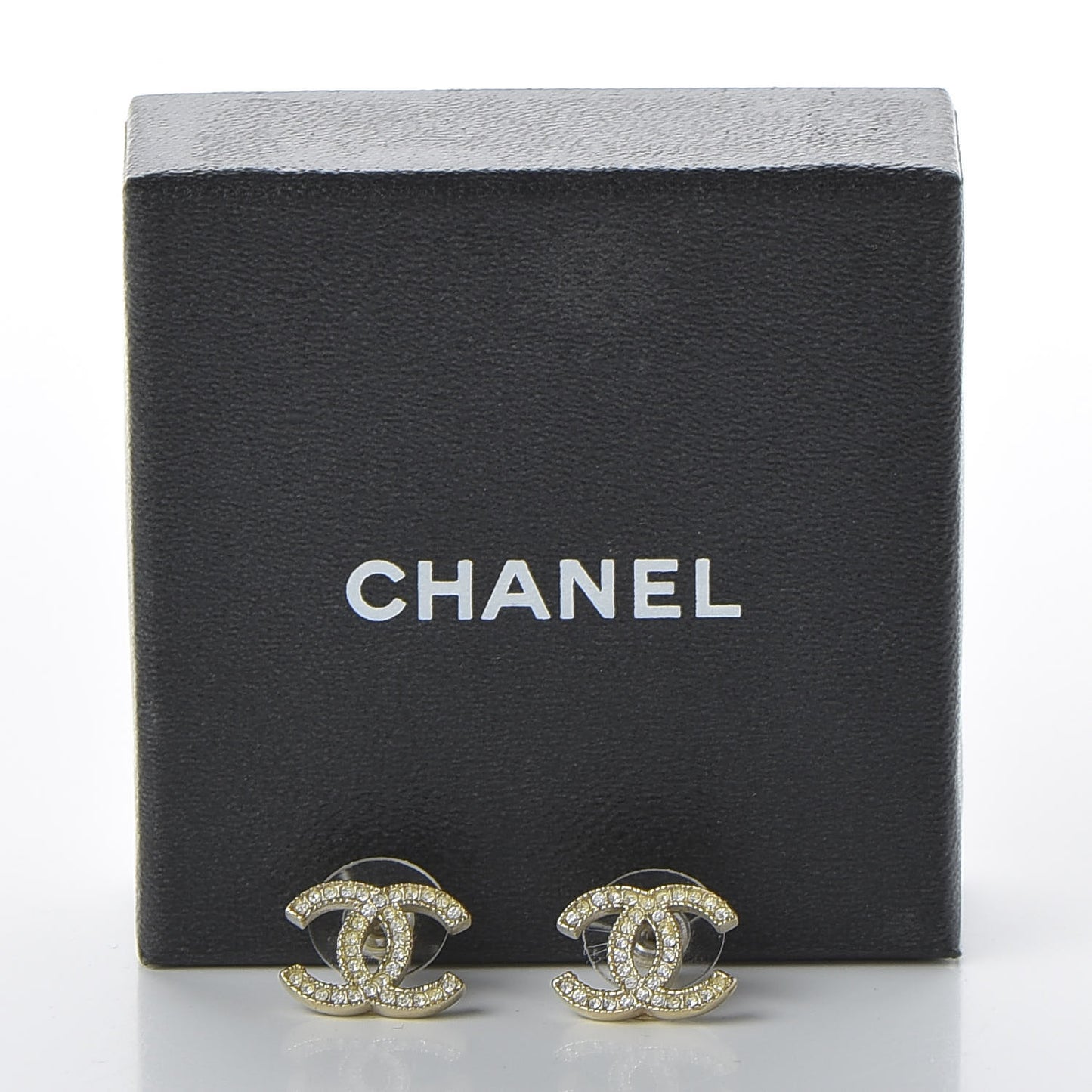 Crystal CC Earrings Light Gold