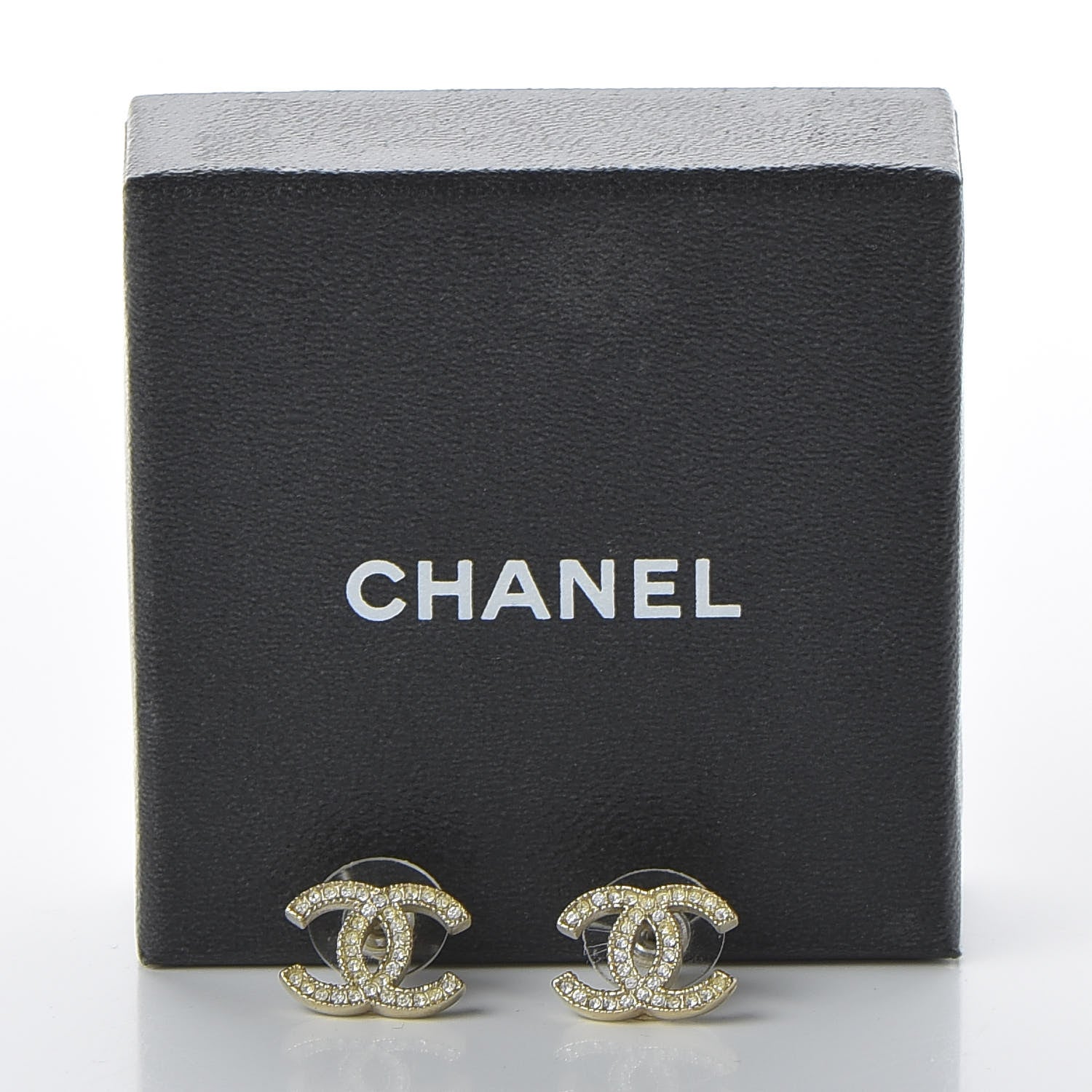 Chanel Crystal CC Earrings Light Gold 5 of 5