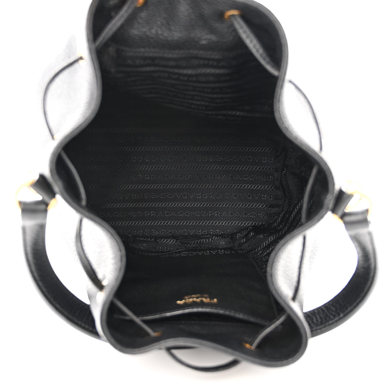 Prada Vitello Daino Bucket Bag Black 5 of 12
