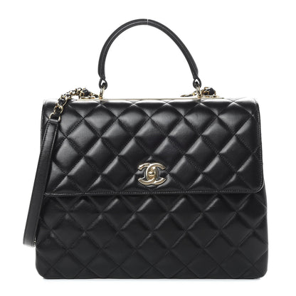 Chanel Lambskin Quilted Large Trendy CC Dual Handle Flap Bag Black 1 of 15