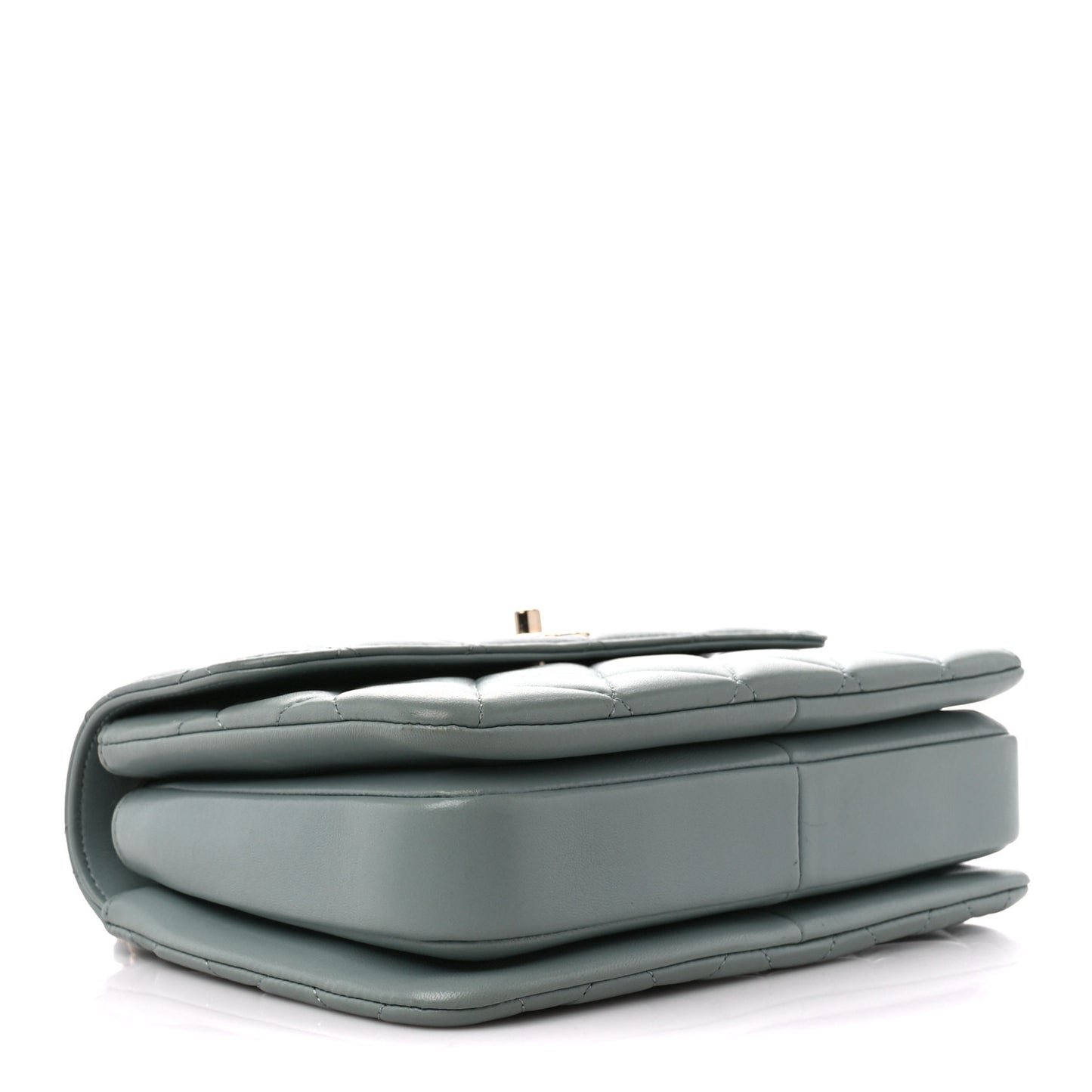 Lambskin Quilted Small Trendy CC Flap Dual Handle Bag Blue