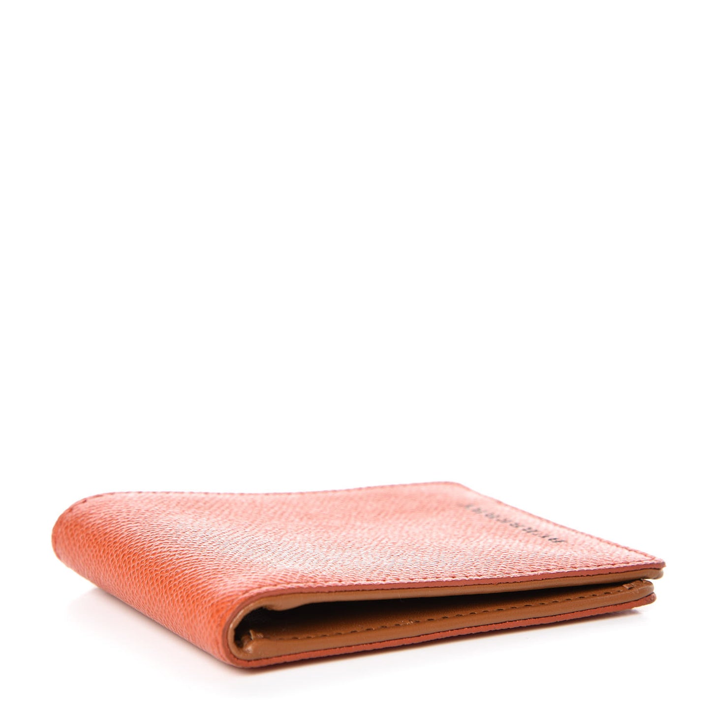 London Grainy Calfskin Bi-Fold Wallet Orange