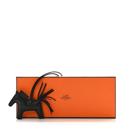 Hermes Milo Lambskin Grigri Rodeo Horse Bag Charm PM So Black 5 of 5