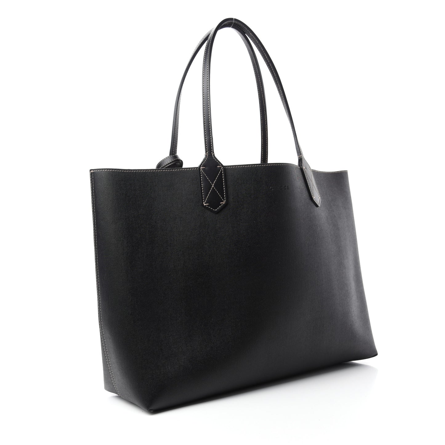 Calfskin GG Supreme Monogram Medium Reversible Tote Black