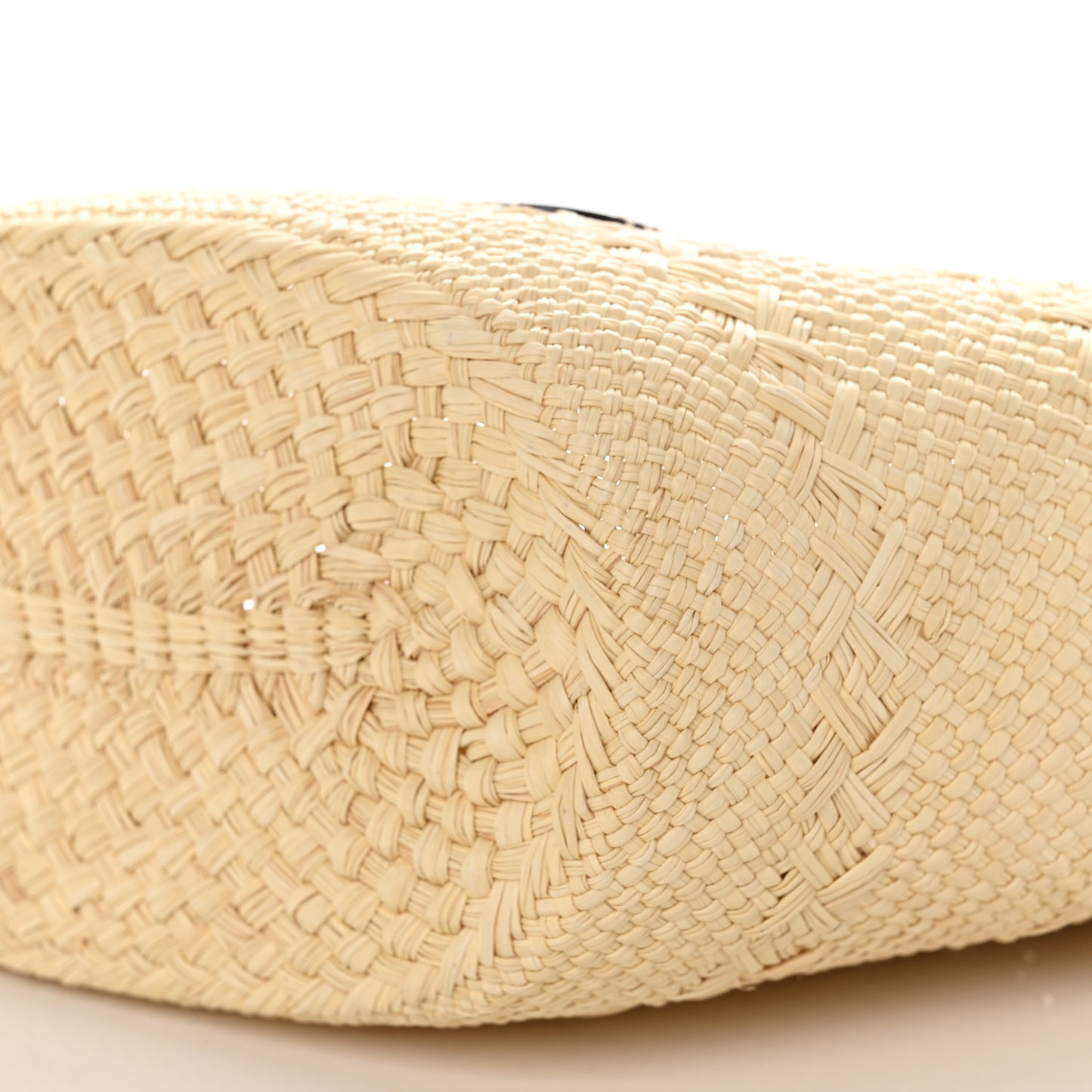 Iraca Palm Calfskin Medium Anagram Basket Bag Natural Tan