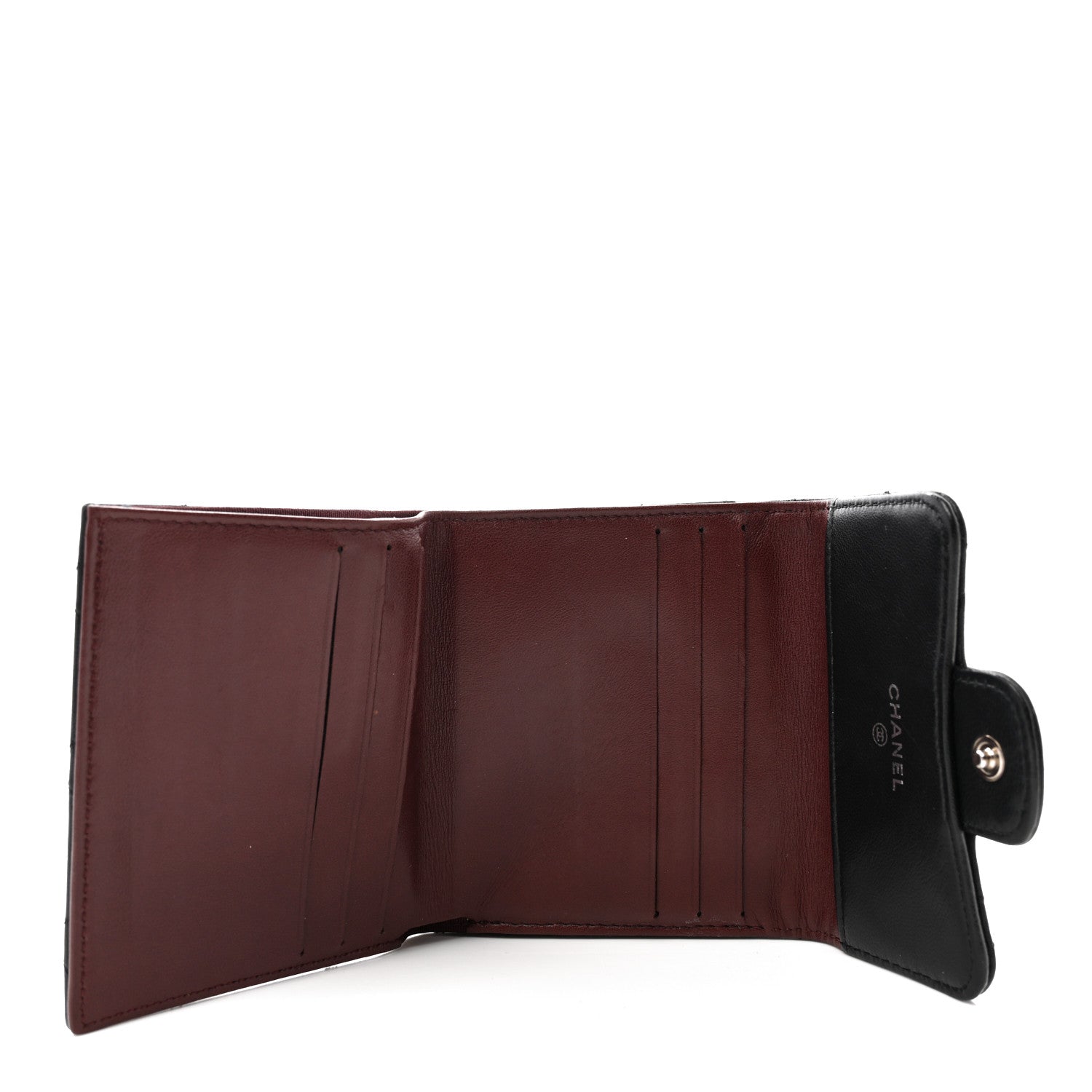 Chanel Lambskin Quilted Double Sided Wallet Black 5 of 12