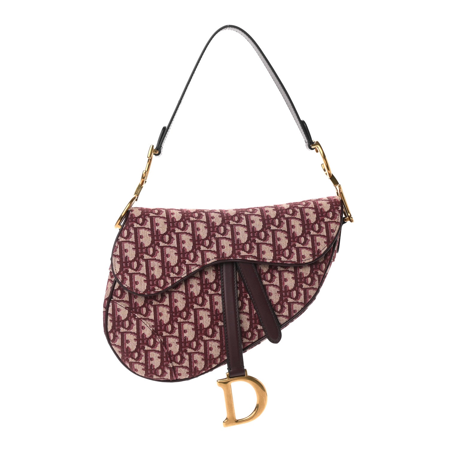 Christian Dior Oblique Saddle Bag Burgundy 1 of 9