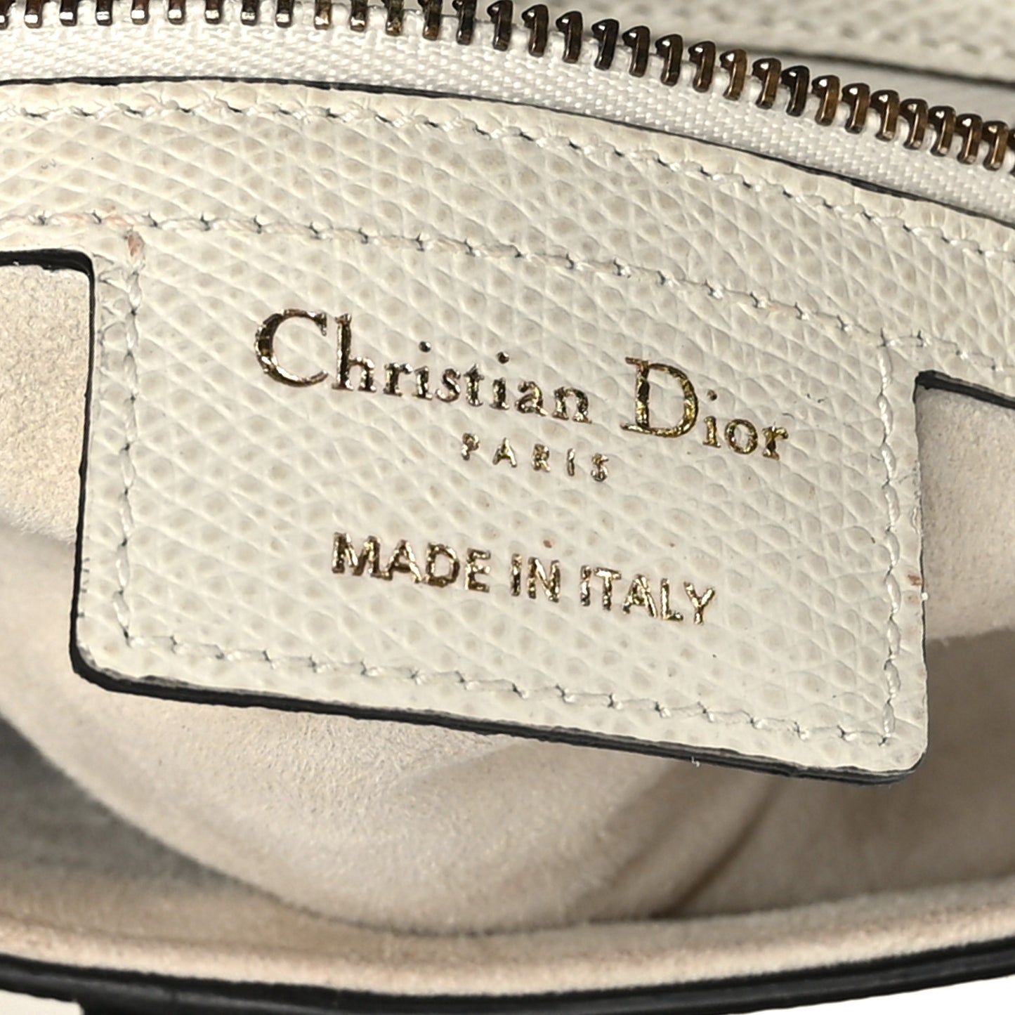 Grained Calfskin Saddle Bag White