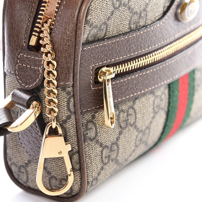Gucci GG Supreme Monogram Web Mini Ophidia Shoulder Bag Brown 6 of 11