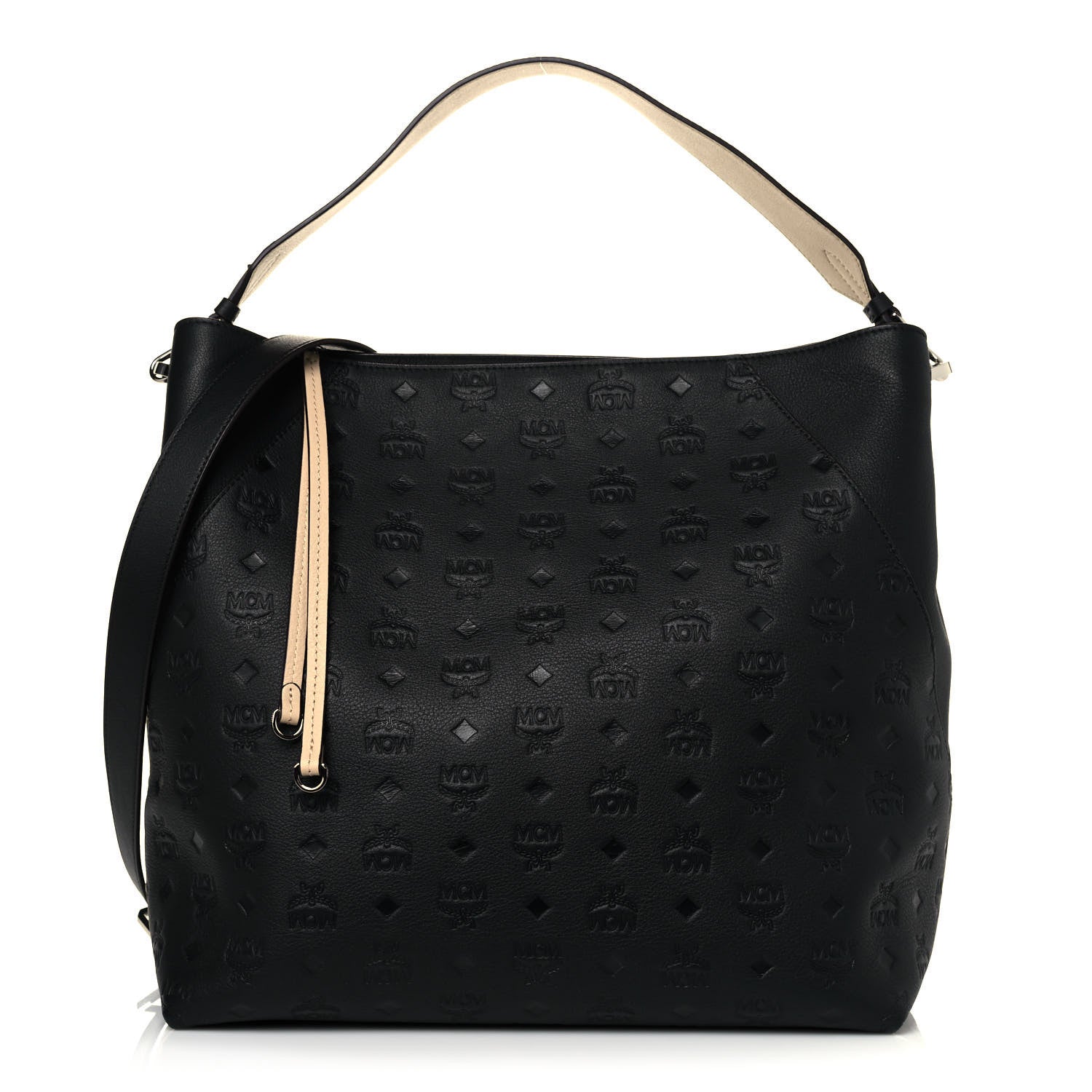 MCM Calfskin Ottomar Monogram Medium Klara Hobo Black 1 of 11