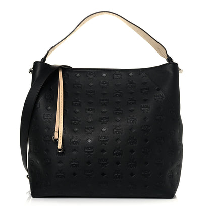 MCM Calfskin Ottomar Monogram Medium Klara Hobo Black 1 of 11