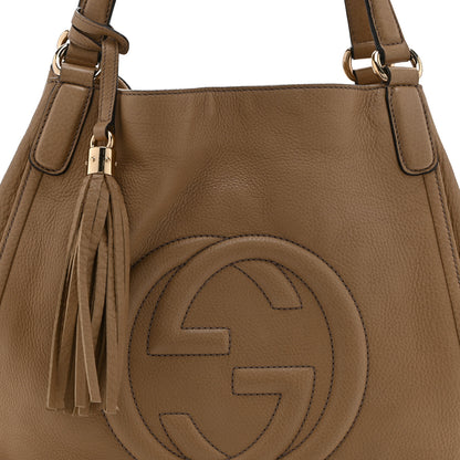 Gucci Pebbled Calfskin Medium Soho Shoulder Bag Camelia 9 of 11