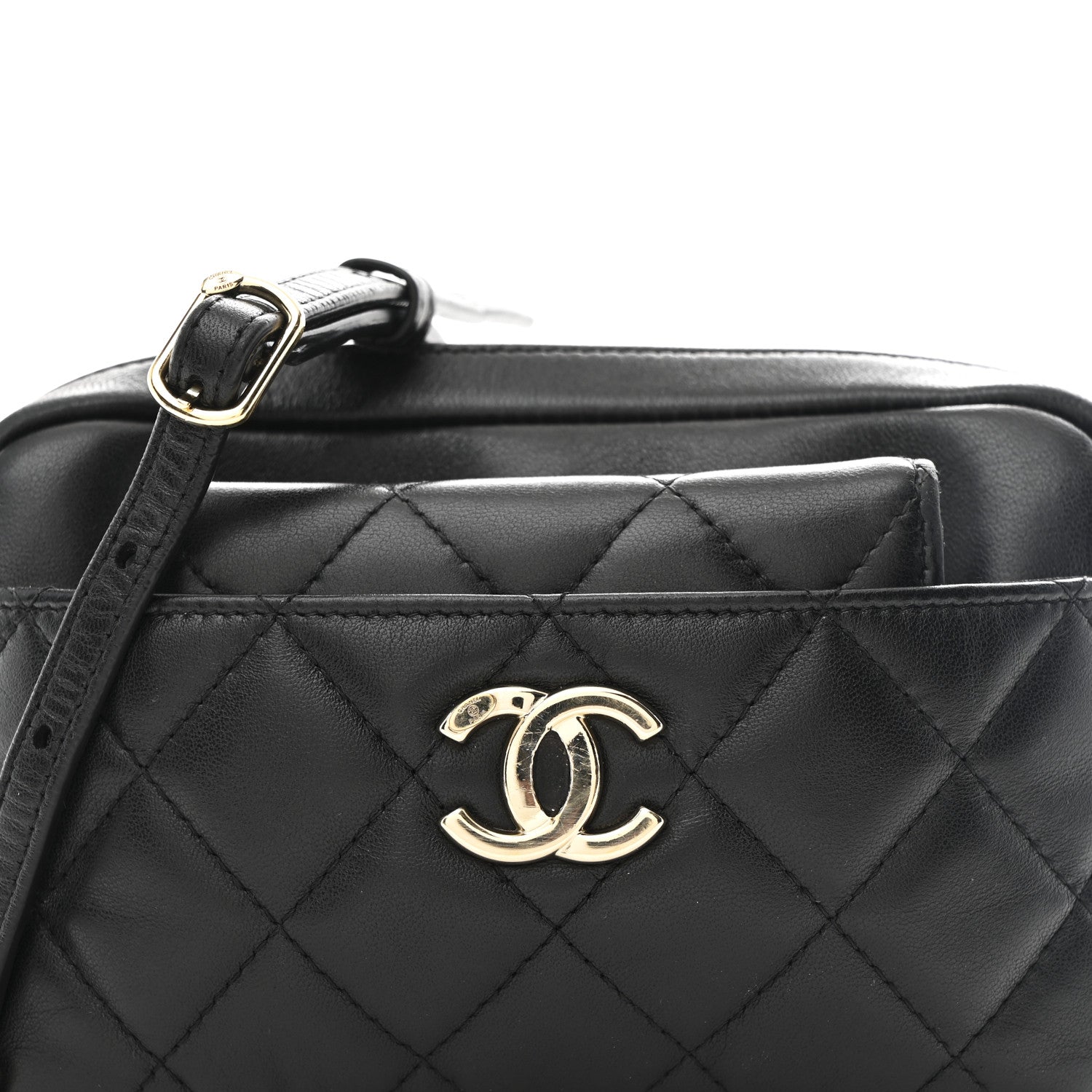 Chanel Lambskin Quilted Waist Bag With Pouch Black 9 of 12