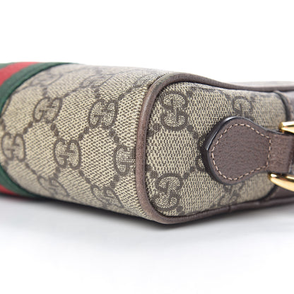 Gucci GG Supreme Monogram Web Mini Ophidia Shoulder Bag Brown 13 of 17