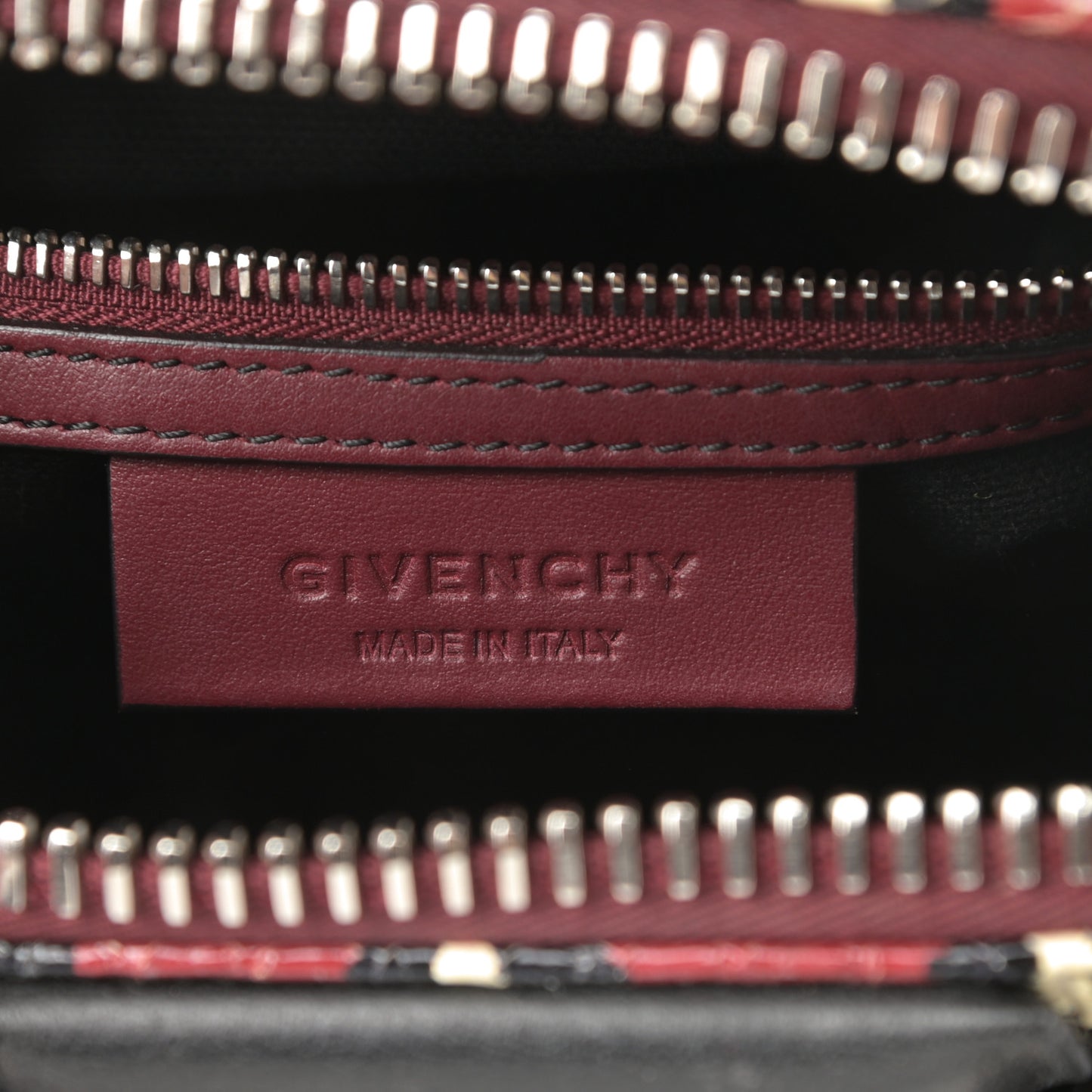 Smooth Calfskin Ayers Mini Bi-Color Antigona Wine Black
