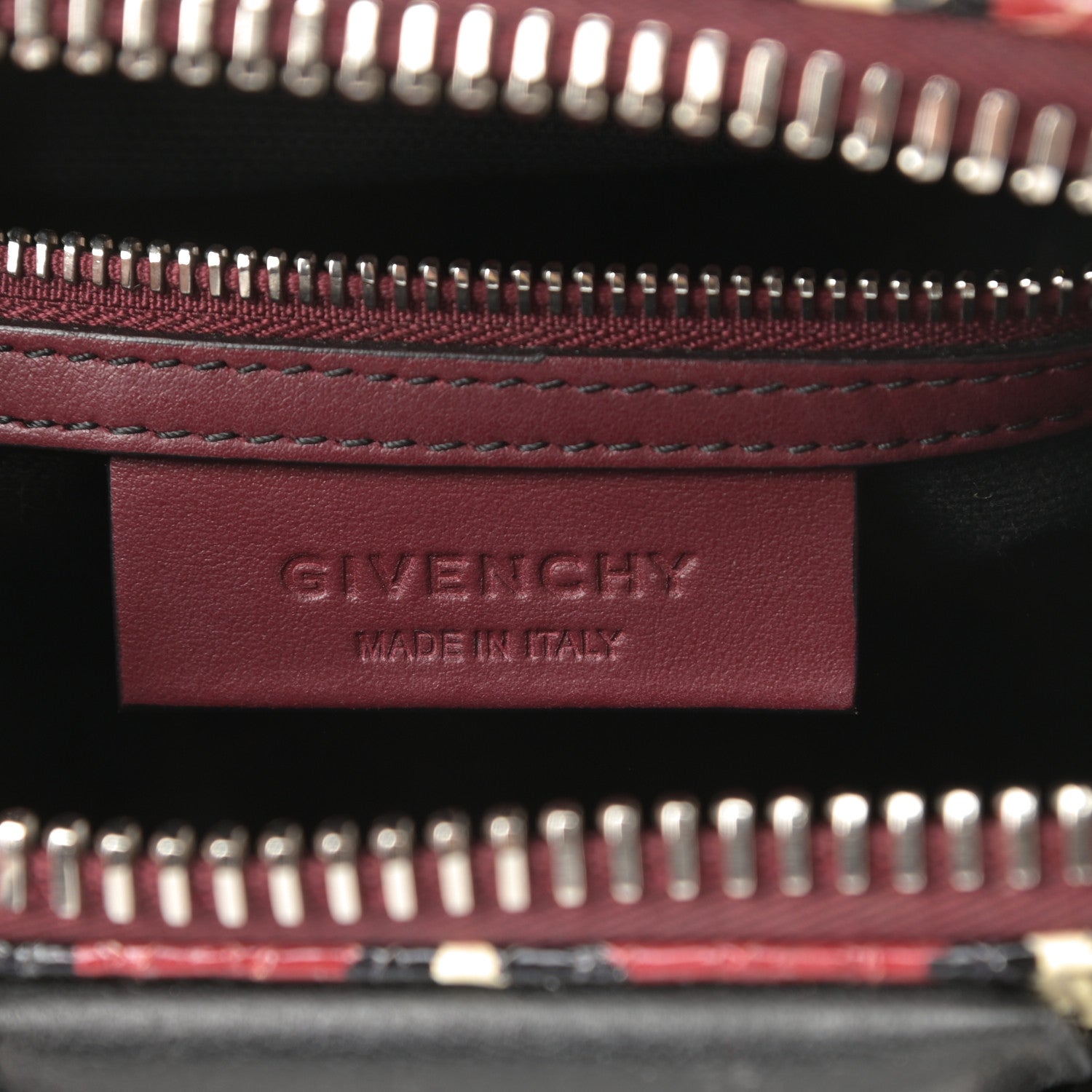 Givenchy Smooth Calfskin Ayers Mini Bi-Color Antigona Wine Black 6 of 14