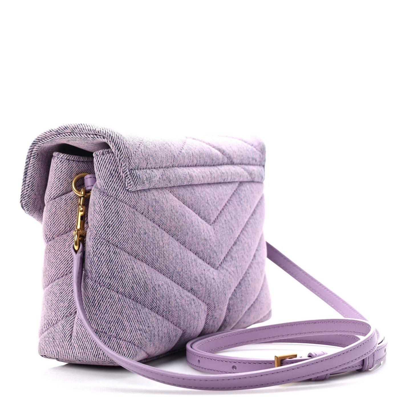 Denim Y Quilted Monogram Toy Loulou Crossbody Bag Bleached Lilac