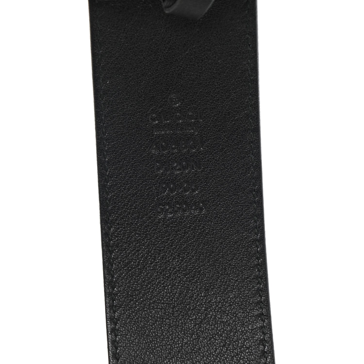 Gucci Textured Dollar Calfskin Nickel Double G 40mm Belt 90 36 Black 3 of 6