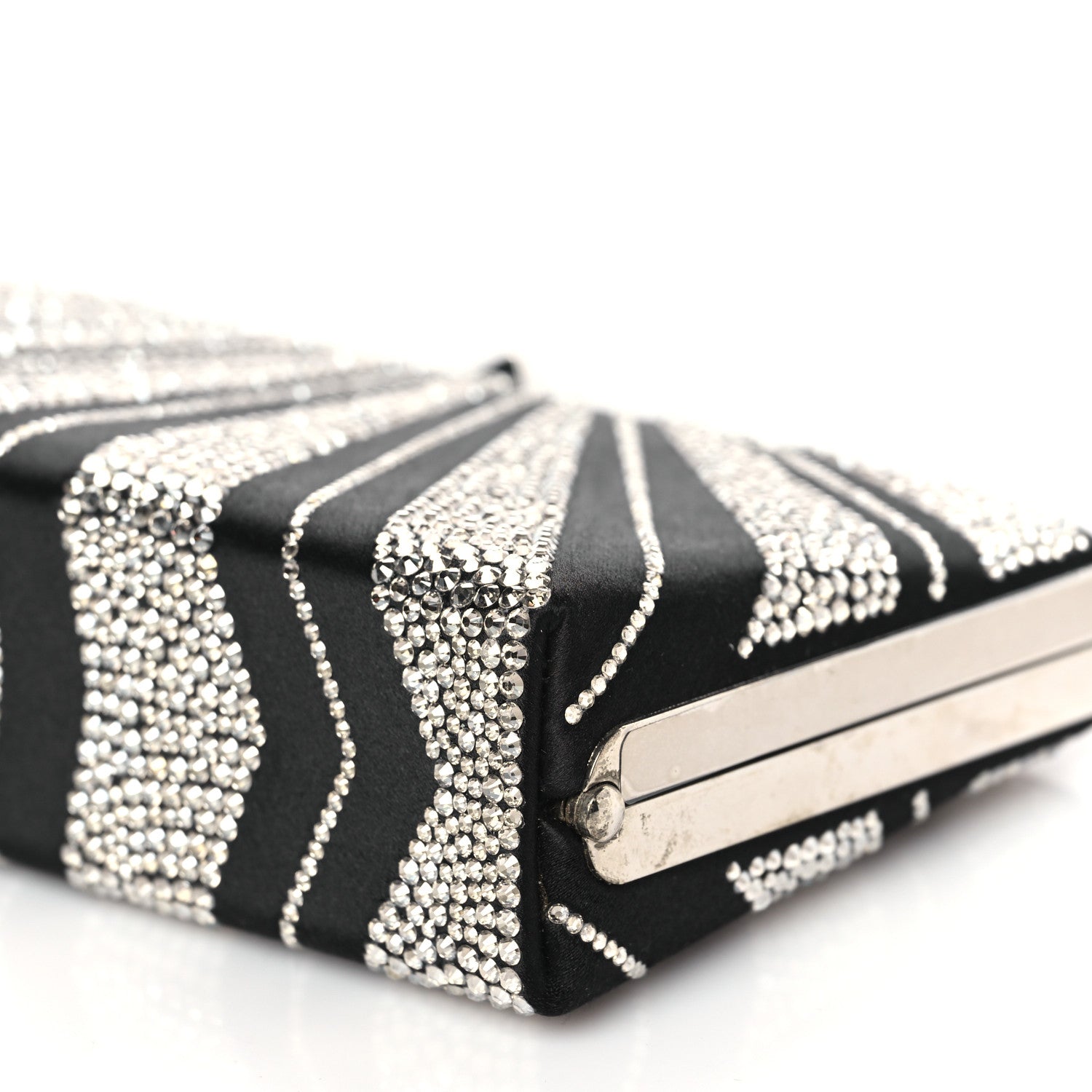 Jimmy Choo Satin Crystal Box Clutch Black 9 of 9