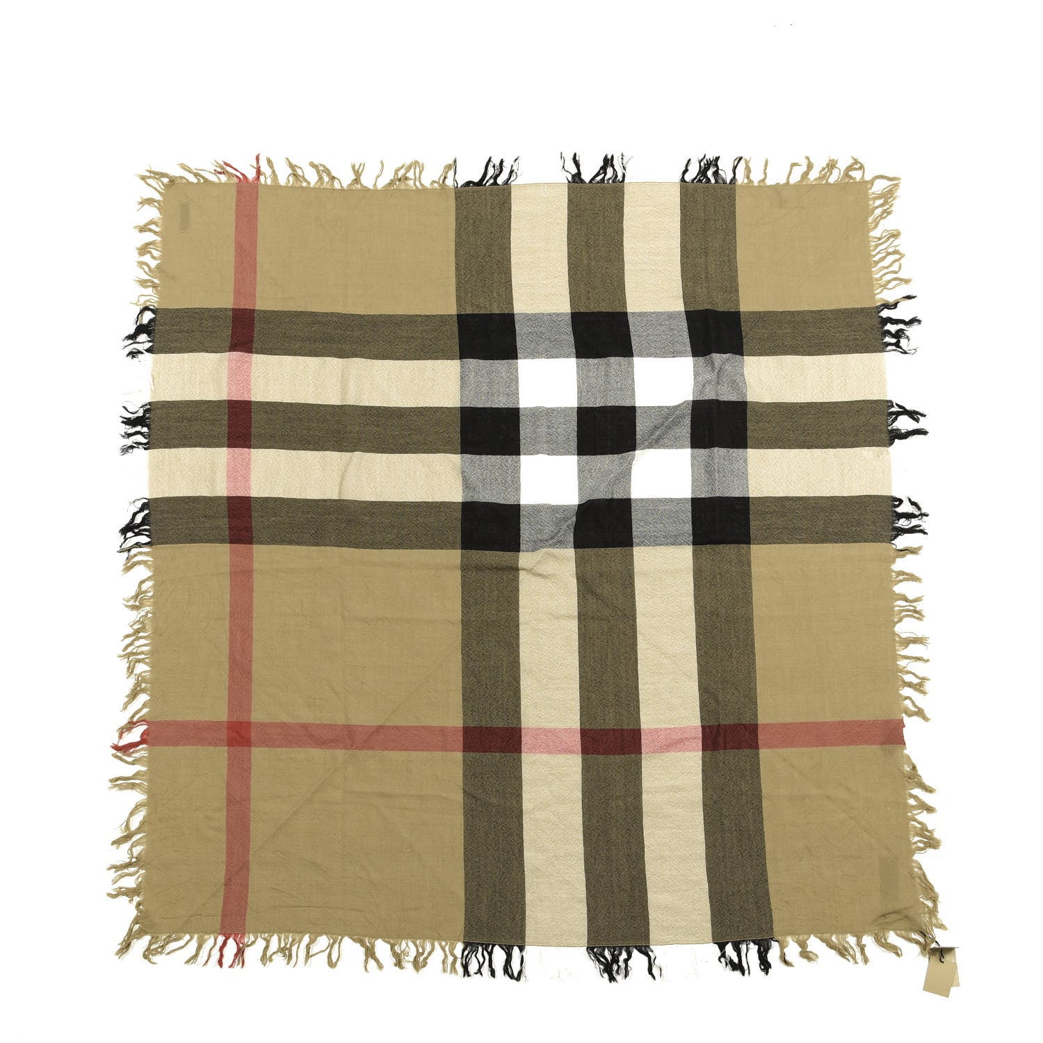 Burberry Merino Wool House Check Square Scarf Brown 1 of 3