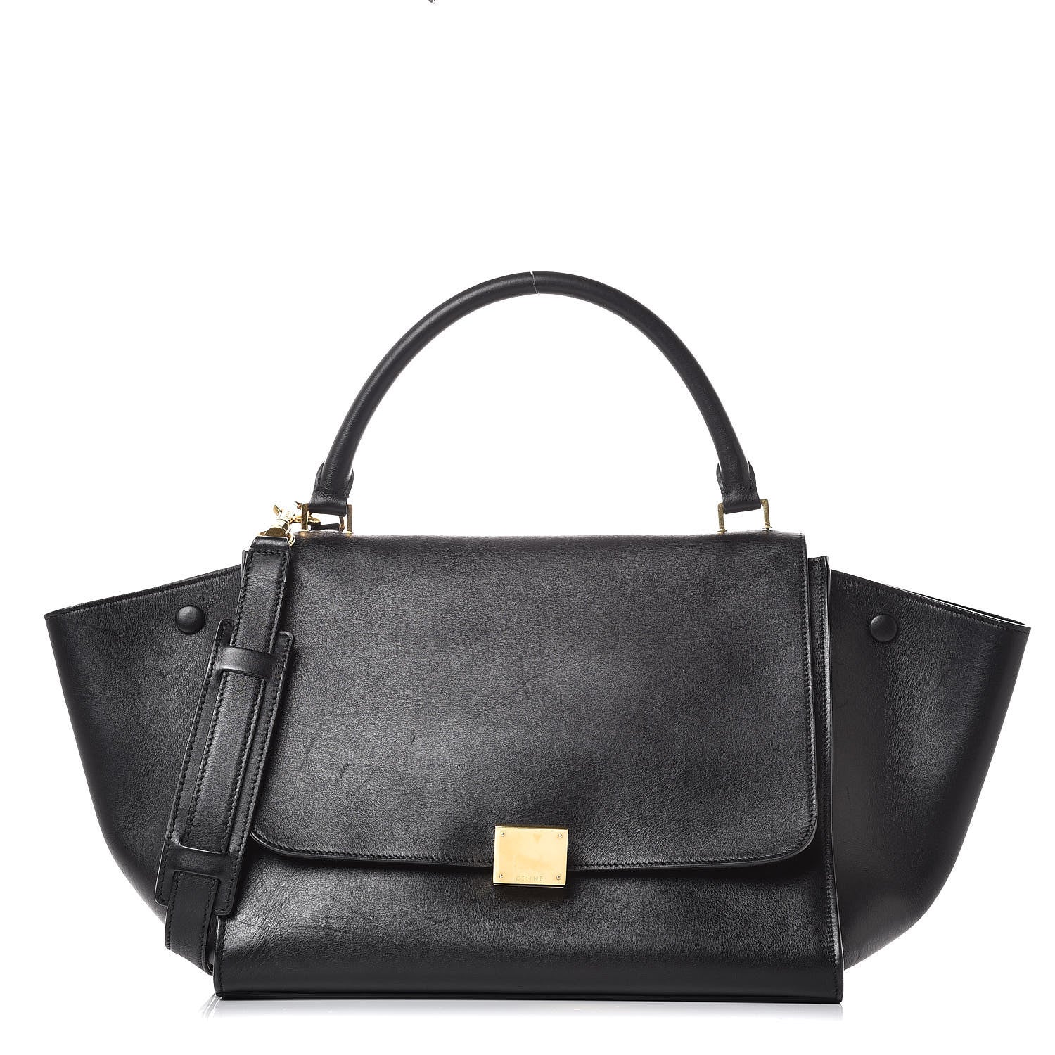 Celine Smooth Calfskin Medium Trapeze Black 1 of 16