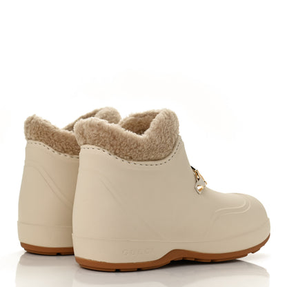 Gucci Rubber Wool Womens Crossy Ankle Boots 35 Mystic White Butterscotch 4 of 11