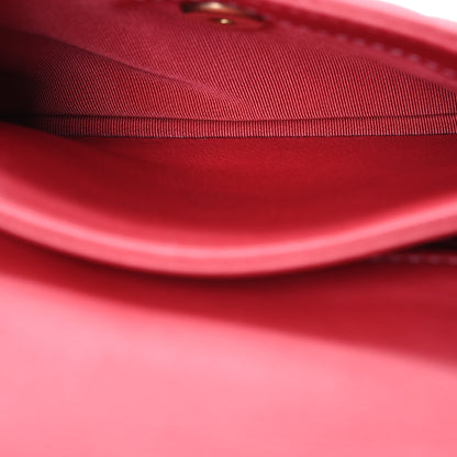 Chanel Metallic Calfskin Quilted Top Handle Flap Dark Pink 5 of 13