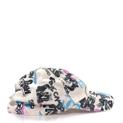 Chanel Canvas Printed Graffiti CC Cap Hat M Ivory Multicolor 5 of 9