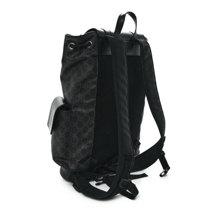 Gucci Soft GG Supreme Monogram Calfskin Web Double Buckle Backpack Black 3 of 11